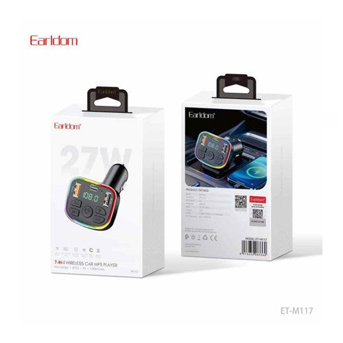 Earldom 27W 7-in-1 Wireless car MP3 Player Black ET-M117