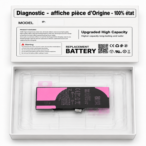 OEM - État à 100% (Diagnostic-affiche pièce d'Origine) Capacité supérieure Plus durable Battery Iphone 16e