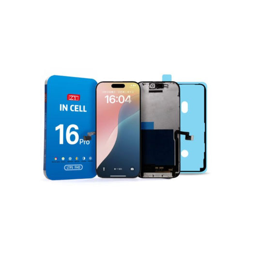 16 Pro in-cell LCD screen replacement kit for smartphone, display and components shown